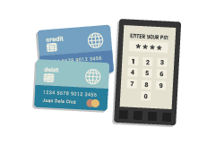 Support chip, card swipe and manual key-in