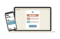 Support electronic receipt in SMS and / or email